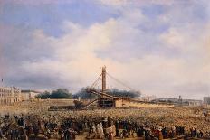 Raising of Obelisk of Luxor in Place de la Concorde on October 25, 1836-Francois Dubois-Framed Giclee Print