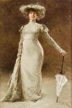 Portrait of a Woman with a Parasol-Francois Edouard Zier-Giclee Print