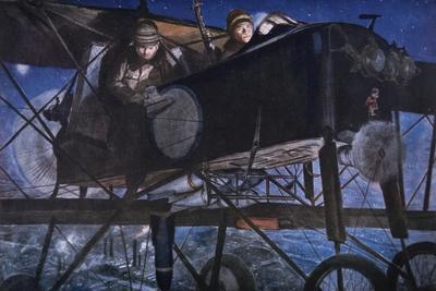 With the French Air Service, a Night Bombardment by a Voisin Biplane, 1918