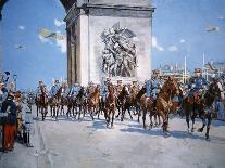 WWI Victory Parade Passing Through the Arc De Triomphe Led by French Marshals Joffre and Foch-Francois Flameng-Giclee Print