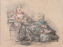 Woman Reading and a Girl Playing (Marquise De Pompadour with Her Daughter Alexandrin), Ca 1748-François Guérin-Giclee Print