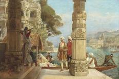 On the Banks of the River Ganges-Francois Halkett-Framed Giclee Print