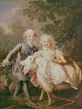 Portrait of Charles Philippe of France (1757-1836) (Later Charles X) and His Sister Marie Adelaide-Francois-Hubert Drouais-Giclee Print