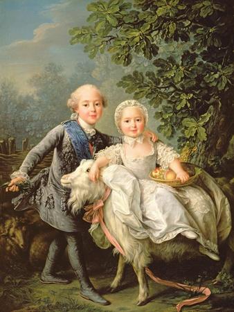 Portrait of Charles Philippe of France (1757-1836) (Later Charles X) and His Sister Marie Adelaide