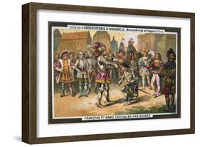 Francois I Creates Knight at Bayard, 1515, C19th Century-null-Framed Giclee Print