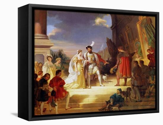 Francois I with Leonardo Da Vinci-Alexandre Evariste Fragonard-Framed Stretched Canvas