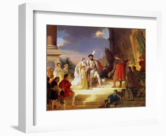 Francois I with Leonardo Da Vinci-Alexandre Evariste Fragonard-Framed Giclee Print