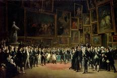 Lecture in the Foyer of the Comedie Francaise, 26 May 1828, c.1830-Francois Joseph Heim-Framed Giclee Print