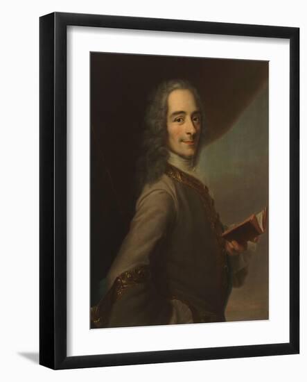 François Marie Arouet de Voltaire, dit Voltaire (1694-1778) - tenant un exemplaire de "La Henriade"-Tour Maurice Quentin de La-Framed Giclee Print