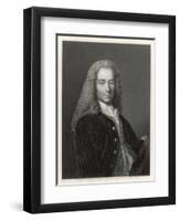 Francois-Marie Arouet the French Writer and Philosopher-J. Mollison-Framed Art Print