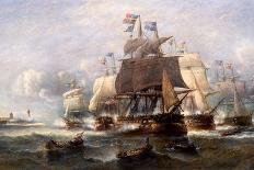 Naval Engagement-Francois Musin-Stretched Canvas