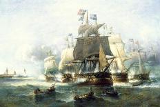 A Naval Engagement-Francois Musin-Framed Stretched Canvas