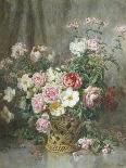 Still Life of Peonies and Roses-Francois Rivoire-Framed Stretched Canvas