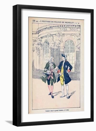 Francois Voltaire with King Frederick II of Prussia at Sanssouci Near Potsdam-Louis Bombled-Framed Giclee Print