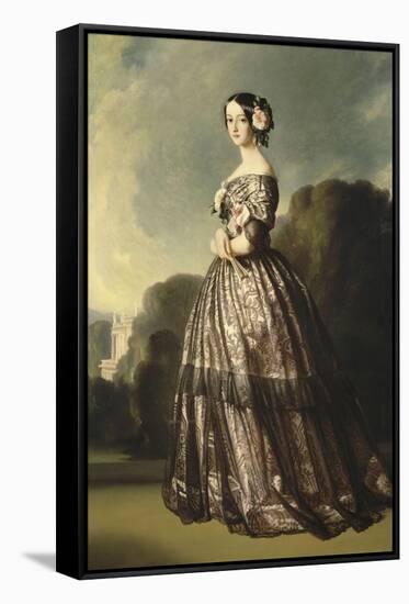 Françoise-Caroline-Jeanne-Raphaëlle de Bourbon-Bragance, princesse du Brésil, princesse de-Franz Xaver Winterhalter-Framed Stretched Canvas