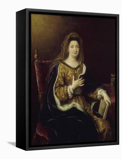 Françoise d'Aubigné, marquise de Maintenon, représentée en Sainte Françoise Romaine vers 1694-Pierre Mignard-Framed Stretched Canvas