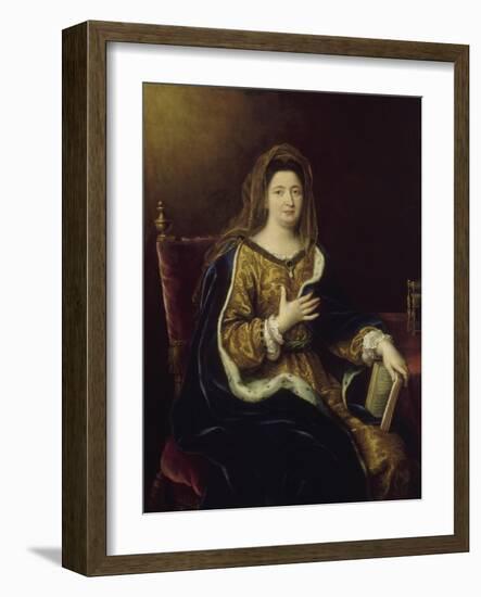 Françoise d'Aubigné, marquise de Maintenon, représentée en Sainte Françoise Romaine vers 1694-Pierre Mignard-Framed Giclee Print