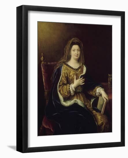 Françoise d'Aubigné, marquise de Maintenon, représentée en Sainte Françoise Romaine vers 1694-Pierre Mignard-Framed Giclee Print