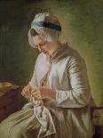 The Seamstress Or, Young Woman Working-Francoise Duparc-Stretched Canvas
