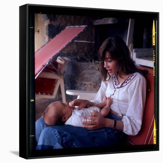 Françoise Hardy and Her Son, Thomas-Marcel Begoin-Framed Stretched Canvas