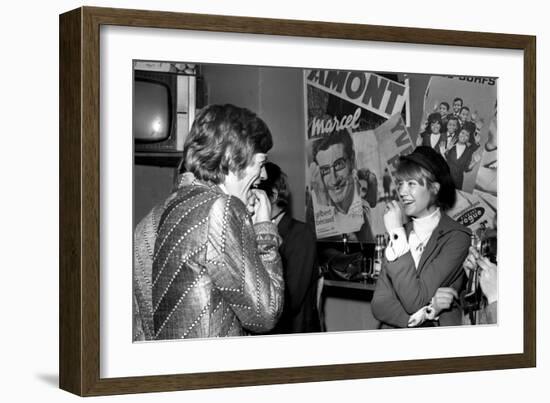 Françoise Hardy and the Rolling Stones's Singer, Mick Jagger-Bouchara-Framed Photographic Print