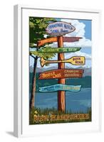 Franconia Notch, New Hampshire - Destination Sign-Lantern Press-Framed Art Print