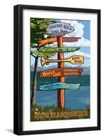 Franconia Notch, New Hampshire - Destination Sign-Lantern Press-Framed Art Print