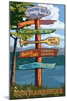 Franconia Notch, New Hampshire - Destination Sign-Lantern Press-Mounted Art Print