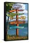 Franconia Notch, New Hampshire - Destination Sign-Lantern Press-Framed Stretched Canvas