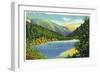 Franconia Notch, New Hampshire - View of Echo Lake, c.1945-Lantern Press-Framed Art Print