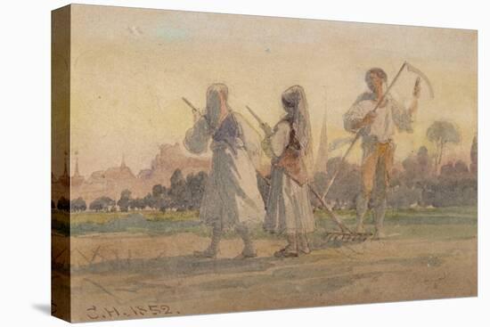 'Franconian Peasants near Wurzburg', Germany, 1852-Carl Haag-Stretched Canvas