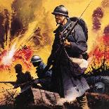 The Story of World War One: No Retreat -- the Battle Call at Verdun-Frank Bellamy-Mounted Giclee Print