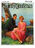 "Girl Scouts at Sea Shore," Country Gentleman Cover, July 1, 1932-Frank Bensing-Framed Stretched Canvas