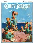 "Girl Scouts at Sea Shore,"July 1, 1932-Frank Bensing-Framed Stretched Canvas