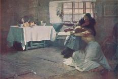 By the Fireside-Frank Bramley-Stretched Canvas