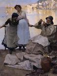 By the Fireside-Frank Bramley-Stretched Canvas