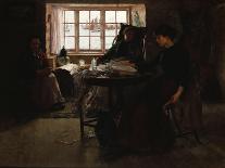 By the Fireside-Frank Bramley-Stretched Canvas