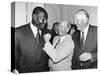 Frank Bruno Boxer with Bobby Charlton and Henry Cooper at the Queens Birthday Party, 1992-null-Stretched Canvas