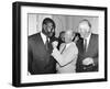 Frank Bruno Boxer with Bobby Charlton and Henry Cooper at the Queens Birthday Party, 1992-null-Framed Photographic Print