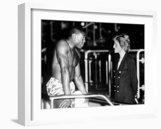 Frank Bruno Boxing Meets Diana Princess of Wales-null-Framed Photographic Print