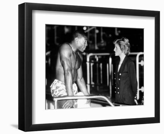 Frank Bruno Boxing Meets Diana Princess of Wales-null-Framed Photographic Print