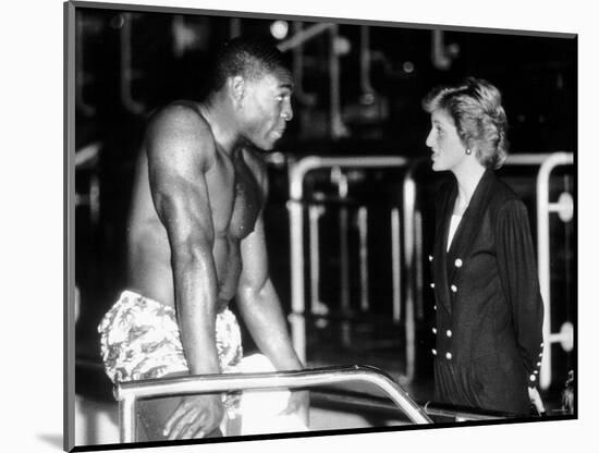 Frank Bruno Boxing Meets Diana Princess of Wales-null-Mounted Photographic Print