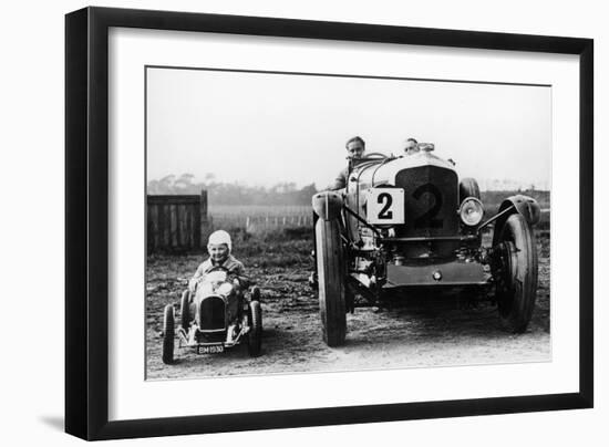 Frank Clement and Woolf Barnato in a Bentley Speed 6, Brooklands, Surrey, 1930-null-Framed Photographic Print