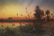 The Pyramids from the Island of Roda at Sunset-Frank Dillon-Giclee Print