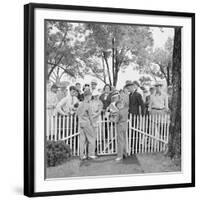 Frank Engel and Family, Ohio's Most Typical Farm Family Winners on Exhibit at Ohio State Fair, 1941-Alfred Eisenstaedt-Framed Photographic Print