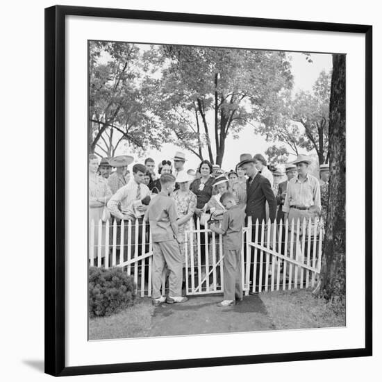 Frank Engel and Family, Ohio's Most Typical Farm Family Winners on Exhibit at Ohio State Fair, 1941-Alfred Eisenstaedt-Framed Photographic Print