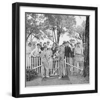 Frank Engel and Family, Ohio's Most Typical Farm Family Winners on Exhibit at Ohio State Fair, 1941-Alfred Eisenstaedt-Framed Photographic Print