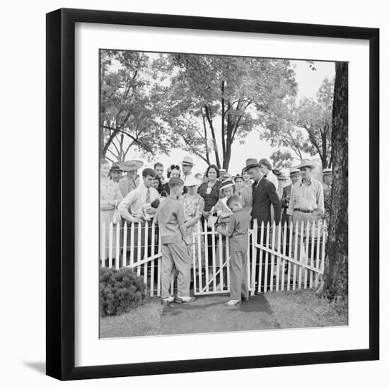 Frank Engel and Family, Ohio's Most Typical Farm Family Winners on Exhibit at Ohio State Fair, 1941-Alfred Eisenstaedt-Framed Photographic Print