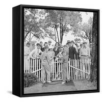 Frank Engel and Family, Ohio's Most Typical Farm Family Winners on Exhibit at Ohio State Fair, 1941-Alfred Eisenstaedt-Framed Stretched Canvas