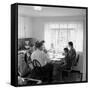 Frank Engel and Family, Ohio's Most Typical Farm Family Winners on Exhibit at Ohio State Fair, 1941-Alfred Eisenstaedt-Framed Stretched Canvas